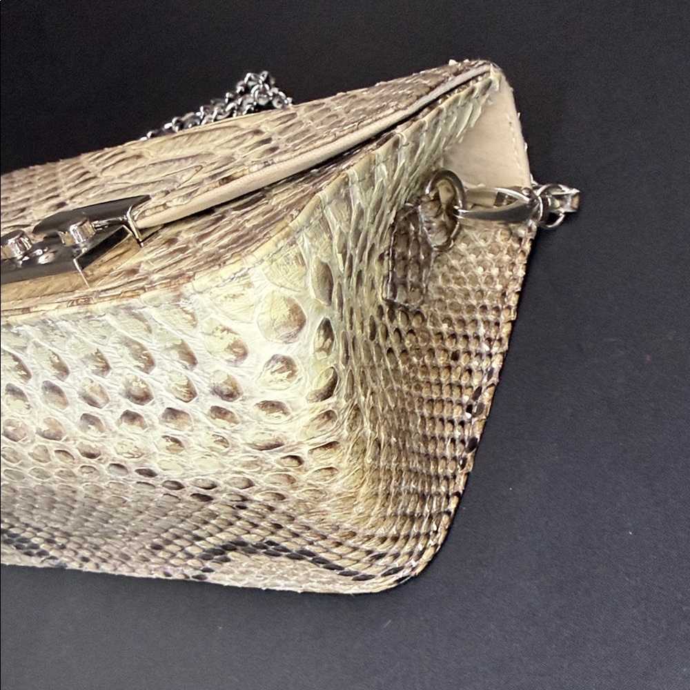 Python Crossbody Bag with Chain Strap - image 4